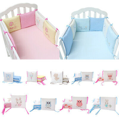 6pcs Baby Crib Bumpers Padded Nursery Bedding Infant Toddler Bed Cot Protector